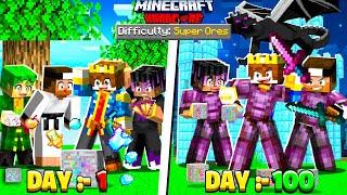 100 DAYS BUT ORES ARE SUPER OP IN MINECRAFT HARDCORE 