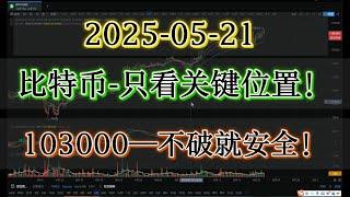 比特币行情目前只看关键位置！103000不破则盘面安全！反之风险！必看！#crypto bitcoin  #比特币#合约交易