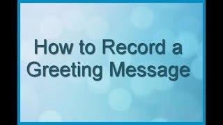 Panasonic - Telephones - Function - How to record a Greeting Message