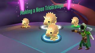 Make neon triceratops in (Roblox adopt me)