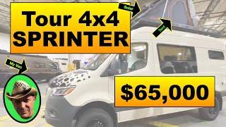 Tour CUSTOM $65,000 SPRINTER 4x4 Class B RV by OFF HIGHWAY VANS with full-time RVer in Travato 59GL