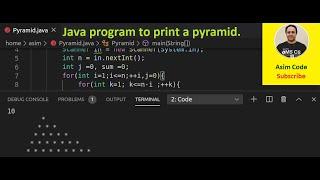 Java program to print a pyramid