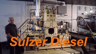 Sulzer-Dieselmotor im Verkehrshaus der Schweiz Luzern | Ship Engine Start