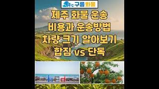 제주 화물 운송 비용과 운송 방법, 차량 적재함 크기 알아보기(합짐vs단독 운송 비교)