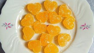 Orange Gummy Candy Recipe | Only 3 Ingredients Gummy Candy | Fruits Jelly Candy  | Yummy Gummy Candy