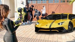 Whoever Takes The Most Paintballs, Wins A Lamborghini 