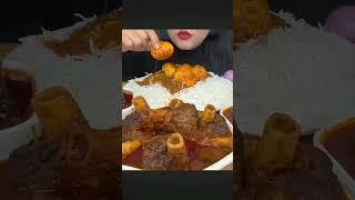 Mutton curry with egg curry and rice #mukbang# #eatingshow #asmr #maltispicelove #youtubeshorts