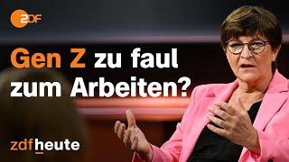 "Es geht nicht nur ums Geld": Esken verteidigt Arbeitsmoral der Gen Z  | Markus Lanz vom 8.6.2023