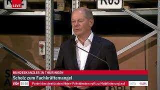 LIVE: Statement von Bundeskanzler Olaf Scholz bei der Firma SEALABLE Solutions