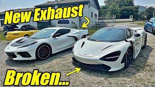 My Mclaren 720S Finally Broke..And The Corvette C8 Gets a new exhaust!!!