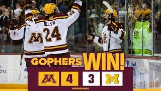 Highlights: #2 Minnesota Gopher Hockey Wins 4-3 Overtime Thriller over #8 Michigan