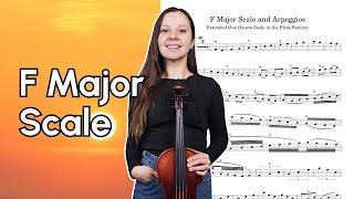 F Major Scale and Arpeggios Violin Tutorial with Piano Accompaniment