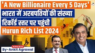 Hurun rich list 2024: India Minted a new Billionaire every 5 Days in 2023 | UPSC