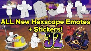 ALL New EMOTES and STICKERS in TDS Hexscape Event || Tower Defense Simulator (ROBLOX)