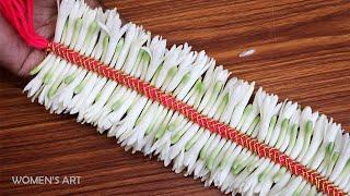 Different way to tie sampangi flower garland | New method to string sampangi poo malai in tamil