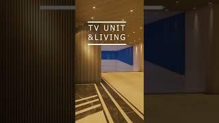 Modern Style TV Unit design interior walkthrough render presentation #shorts