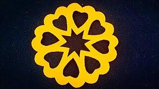 heart yellow Simple Paper craftHeart shape cutting with color papers| craftsia craft / amazing work