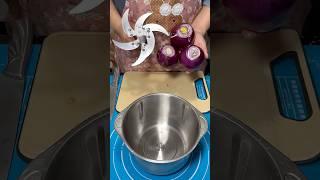 Electric meat grinder cuts whole onions with satisfactory results#food