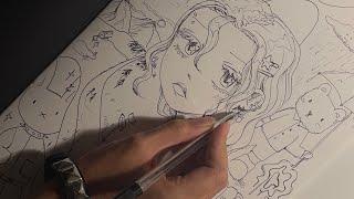 ASMR  SKETCHING w/ WHISPERS (drawing stuff)