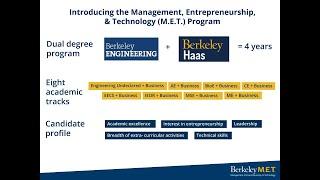 Berkeley M.E.T. Freshman Admissions Webinar - Fall 2023