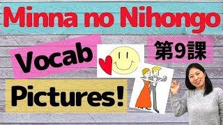 L9 Vocabulary Minna no Nihongo with Pictures | Memorize Japanese words with pictures