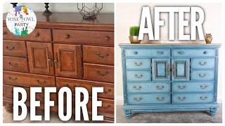 How-To Paint Furniture | Wise Owl Paint | Grecian Sky Finish Using Chalk Synthesis Paints & More!