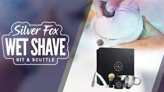Silver Fox Wet Shave Kit + Silver Scuttle Shaving Mug | Hot Shave At Home