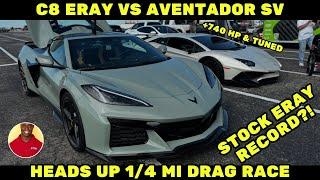 C8 eRay dig races Lamborghini Aventador SV, FBO GTR, & Demon 170