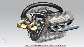 Siemens NX 2212 Tutorial || Car Engine (2Turbo V6) Advanced Assembly Designing (Volume-2)