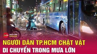 Tin tức 24h mới.Tin Tối 8/10. Cận cảnh đường phố TP.HCM biến thành sông sau trận mưa trắng trời