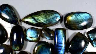 Blue Fire Labradorite Cabochons Small Parcel From Mehreen Gems