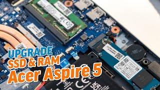 ACER ASPIRE 5 Tutorial: How to Upgrade RAM & SSD  ( step by step guide | English )