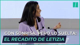 Con sonrisa, pero lo suelta: el recadito de la reina Letizia por ser la última en hablar