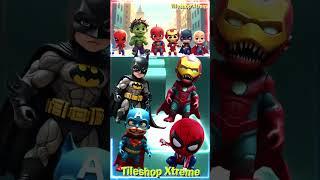 Team Avengers Part 2- Spiderman Batman Ironman Captain America Transform- #coffindance #tileshop