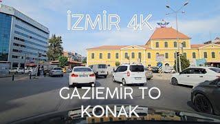 Izmir 4K Drive from Gaziemir to Downtown Konak District City Sightseeing Driving Tour Video