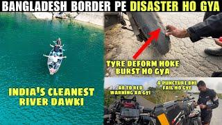 Bangladesh Border Pe Bike Dead | Tyre Totally Damaged | EP-13 Cleanest River Dawki | North East Ride