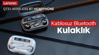 Lenovo QT81 TWS Kablosuz Kulak İçi Bluetooth Kulaklık Şarj Göstergeli