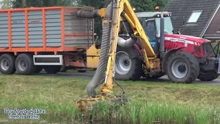 Berm maaien - Massey Ferguson 7480 + Herder maai/zuigcombinatie