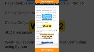 Week 12 The Joy of Computing Using Python #nptel #assignment #solved #swayam #education #shorts