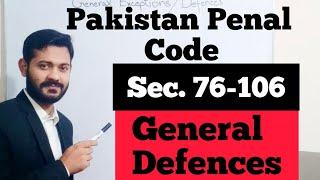 General Exceptions or Defences | Section 76-106 PPC | Chapter 4 Penal Code