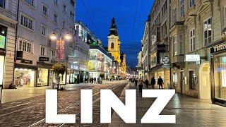 Linz Austria,  Evening Walking Tour 4K UHD