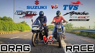 GIXXER SF 150 VS TVS APPACHE 160 4V || DRAG RACE ||