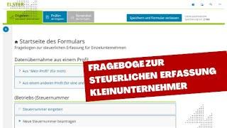 Kleinunternehmer Fragebogen zur steuerlichen Erfassung