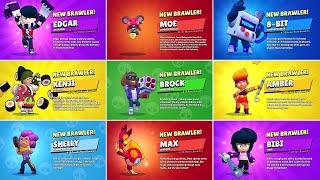 ALL 84 BRAWLER UNLOCK ANIMATIONS | Moe, Kenji, Brock Remodel & More ...