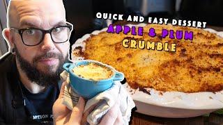 How to make Apple & Plum CRUMBLE | Quick, easy & simple British dessert recipe