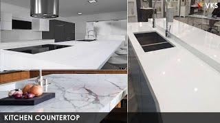 Modern Kitchen Countertops Design Ideas | Nano White Granite Marble Kitchen | Kitchen Sink Design