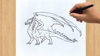 How to Draw a Dragon Easy Step by Step For Beginners | Dragon Drawing Tutorial Full Body