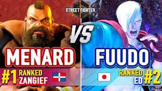 SF6  MenaRD (#1 Ranked Zangief) vs Fuudo (#2 Ranked Ed)  SF6 High Level Gameplay