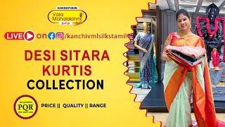 Desi Sitara Kurtis Collection | WhatsApp 89 0001 0002 | Kancheepuram Varamahalakshmi Silks  LIVE