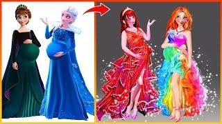 Flozen 2 Pregnant Elsa & Anna Transforming Into Vibrant Girls Frozen Glow Up 